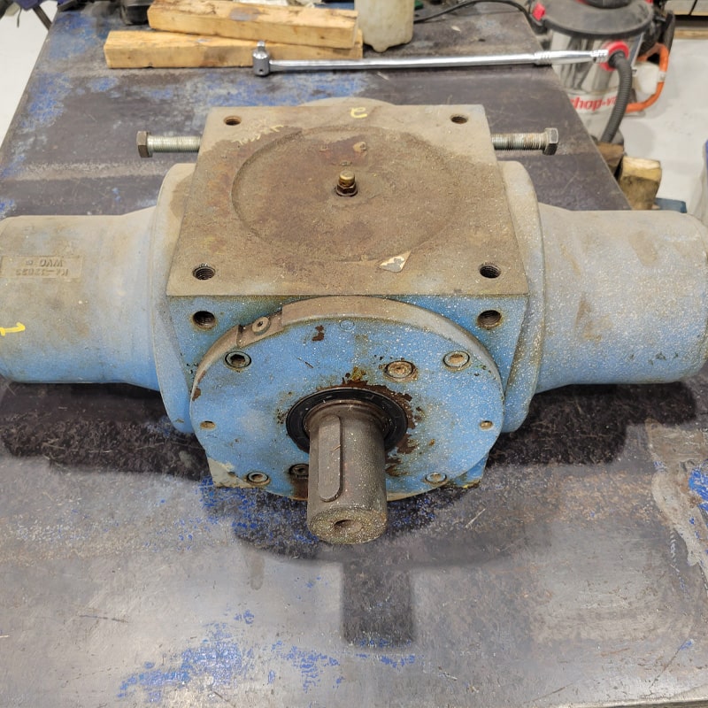 Bevel gearbox before rebuild