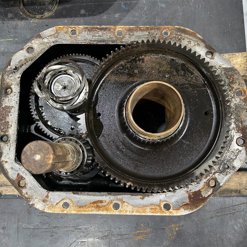 Industrial gearbox before rebuild