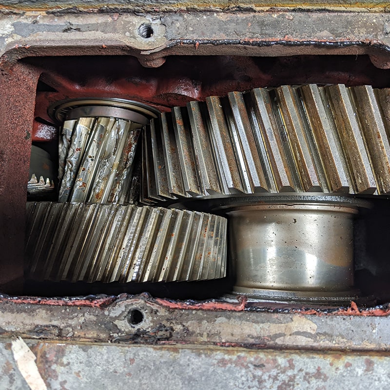 Industrial gearbox before rebuild