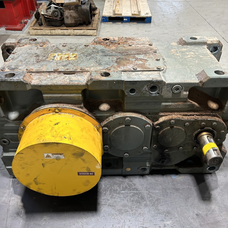 Industrial gearbox before rebuild